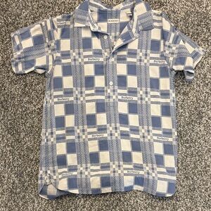 Burberry Kids White and Blue Plaid Shirt